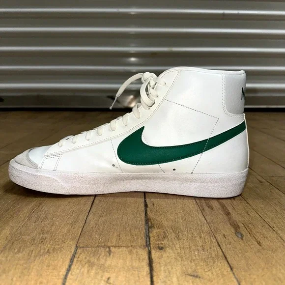 Vintage Nike Blazer Mid 77 Sneaker Mens Size 10.5 White Pine Green Logo Sporty - Picture 8 of 12